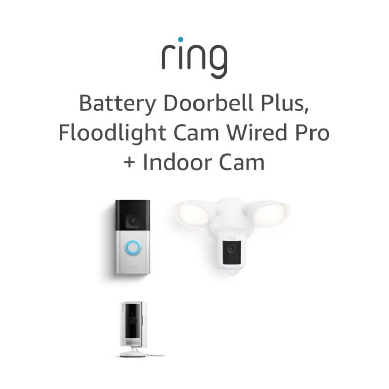 Comprehensive Home Security with Ring: Floodlight Cam Wired Pro, Battery Doorbell Plus, and All-New Indoor Cam